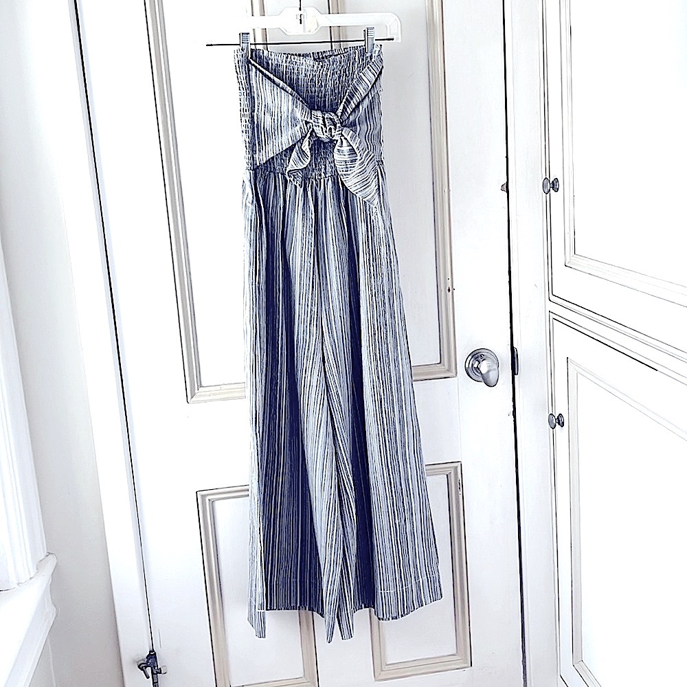 Strapless jumpsuit light weight fabric size XS